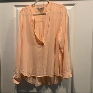 Vince tunic long sleeve blouse pink size 10